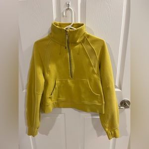Lululemon green scuba oversized funnel-neck half zip